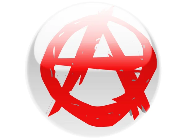 Anarchy symbol painted on. Round glossy badge — Stock Photo, Image