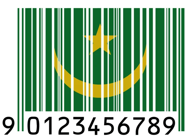 毛里求斯国旗绘条码表面上 — 图库照片