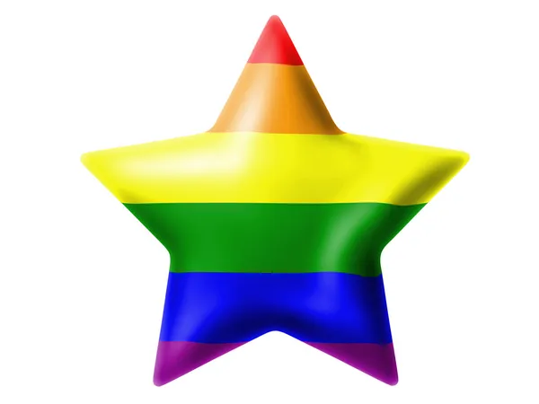 Gay pride flag. Glossy star — Zdjęcie stockowe