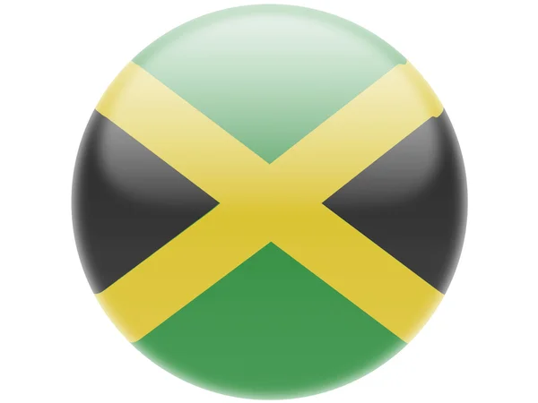 Jamaica flag . Round glossy badge — Stock Photo, Image