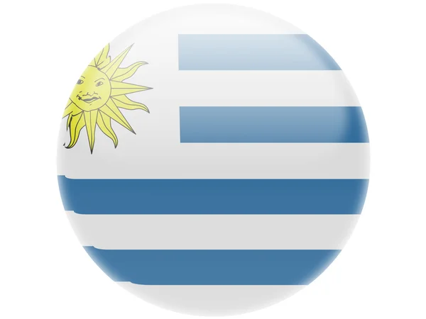 Flaga Urugwaju. cały błyszczący znaczek — Zdjęcie stockowe