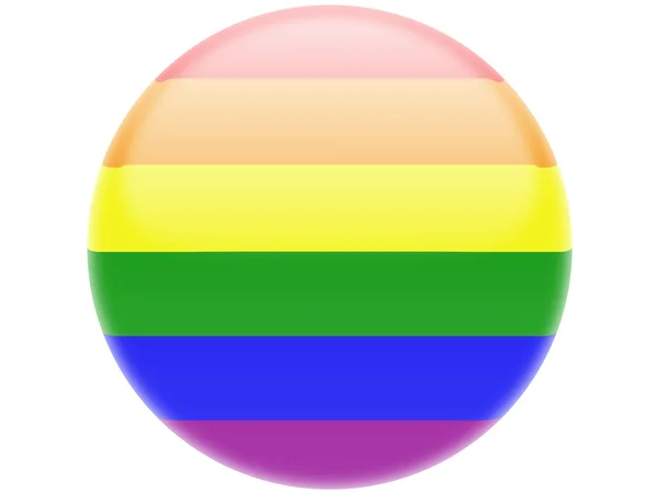 stock image Gay pride flag. Round glossy badge