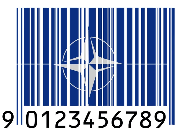 NATO symbol na povrchu čárový kód — Stock fotografie