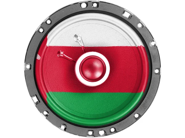 Oman vlag geschilderd op geluid luidspreker — Stockfoto