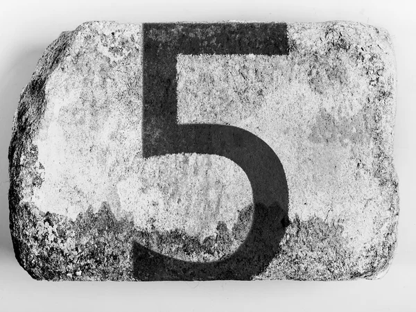 5 Five painted on brick — Stock Photo, Image