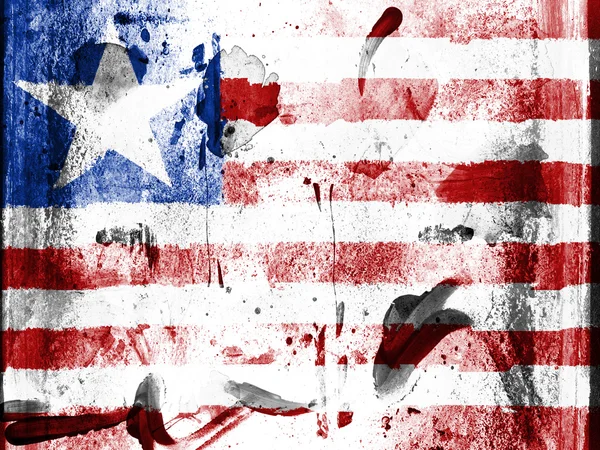 Liberia. Liberiaanse vlag geschilderd op grunge muur — Stockfoto