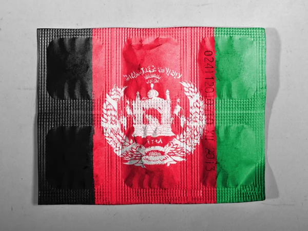 Afghanistan bandiera dipinta su pillole — Foto Stock
