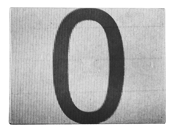 Zero number painted on carton box — Stock Photo, Image