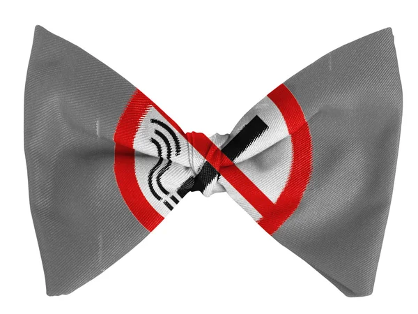 No smoking sign drawn on a bow tie — Stock Photo, Image