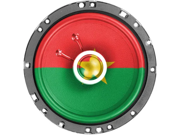 Burkina Faso flag painted on sound speaker — Stock Photo, Image