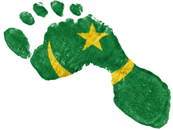 モーリシャスの国旗のフット プリントの形状で描かれています。 — ストック写真