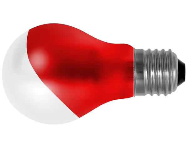 Red Heart symbol painted on painted on lightbulb — Stock Photo, Image