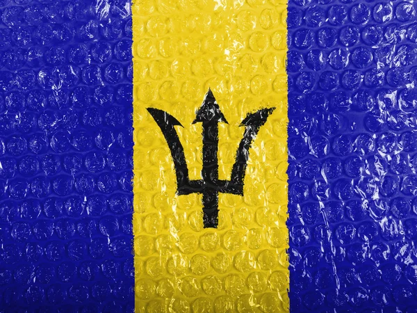 바베이도스입니다. 바베이도스의 국기 bubblewrap에 그려진 — 스톡 사진