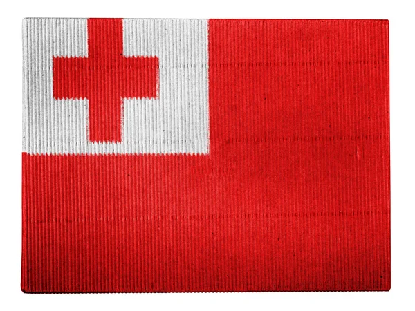 Bandera Tonga pintada en caja de cartón — Foto de Stock