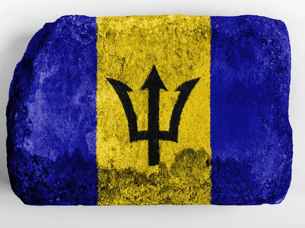 Μπαρμπάντος. Μπαρμπάντος σημαία ζωγραφισμένα στο τούβλο — Φωτογραφία Αρχείου