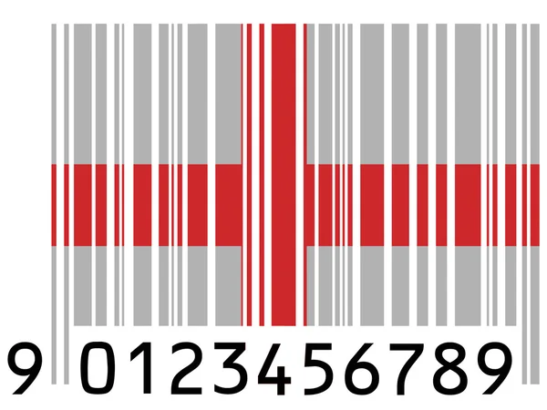 England. English flag painted on barcode surface — Stock Photo, Image