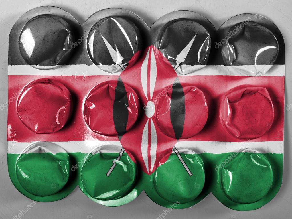 Kenya flag painted on tablets or pills Stock Photo by ©Olesha 23404356