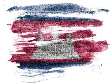 Kağıt renkli charcoals ile boyanmış Kamboçya bayrağı