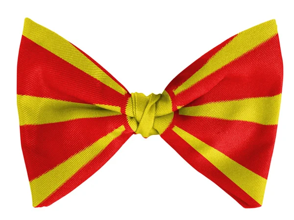 Macedonia bandiera su un papillon — Foto Stock