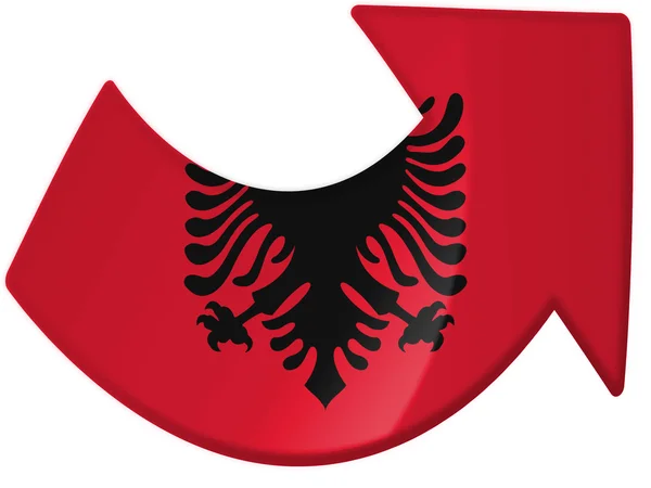 アルバニアの国旗に描かれました。 — ストック写真