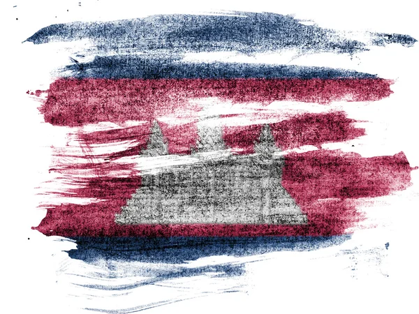 Kağıt renkli charcoals ile boyanmış Kamboçya bayrağı