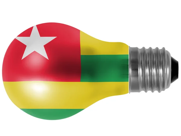 Flaga Togo malowane na żarówkę — Zdjęcie stockowe