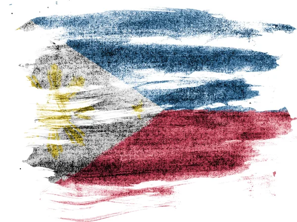 Philippine flag painted on paper with colored charcoals — Stock Photo, Image