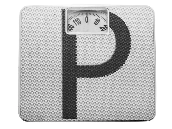 P letter painted on balance — Stock Photo, Image