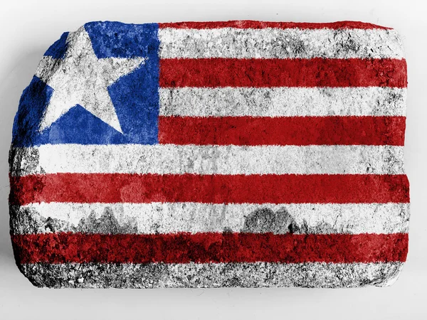 Liberia. Bandera liberiana pintada sobre ladrillo — Foto de Stock