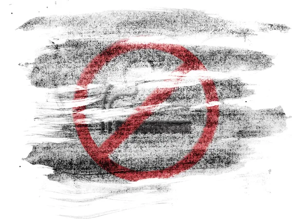 No smoking sign drawn at painted on paper with colored charcoals — Stock Photo, Image