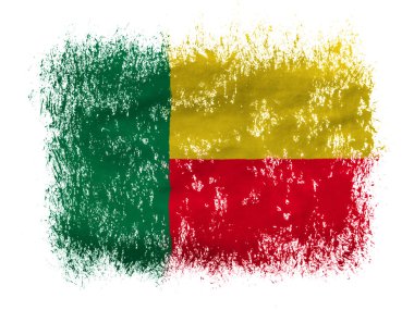 Benin. benini bayrak beyaz zemin üzerine