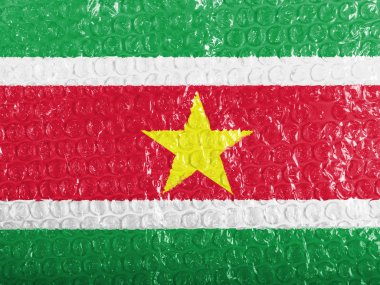 Paramaribo bayrağı üzerinde bubblewrap boyalı