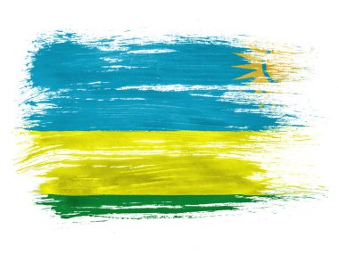 Ruanda bayrak beyaz zemin üzerine