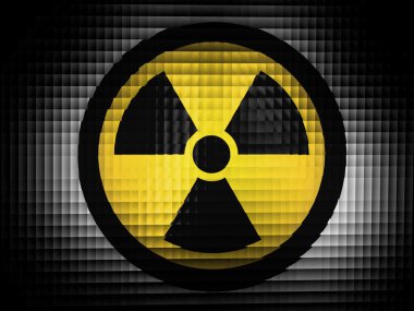 Nükleer radyasyon sembolü boyalı