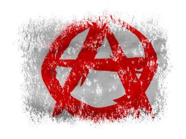 n beyaz zemin üzerine boyalı Anarşi sembolü