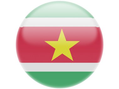 Paramaribo bayrak. Yuvarlak parlak rozet