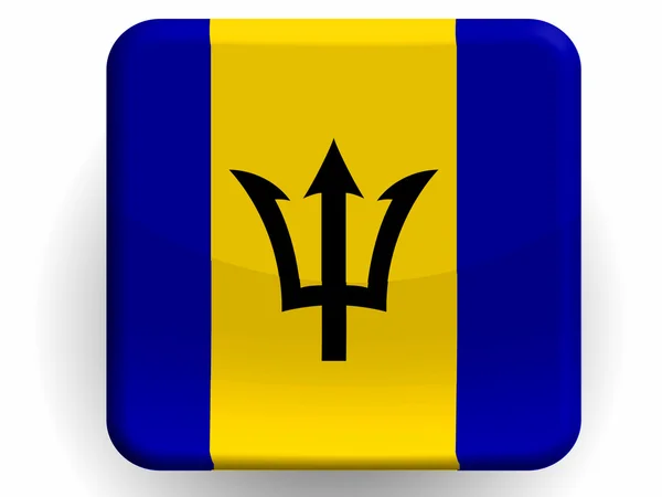 Barbados. Barbados vlag geschilderd op glanzende pictogram — Stockfoto