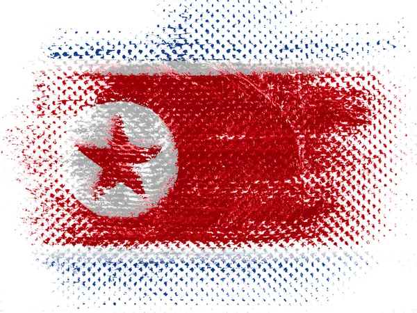 Die nordkoreanische Flagge — Stockfoto