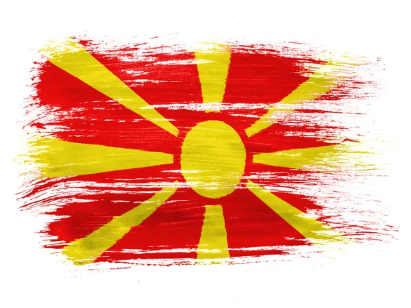 Macedonia bandiera su sfondo bianco — Foto Stock