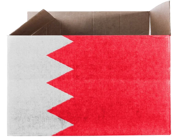 Bahrain. Bahraini flag painted on carton box or package — Stock Photo, Image