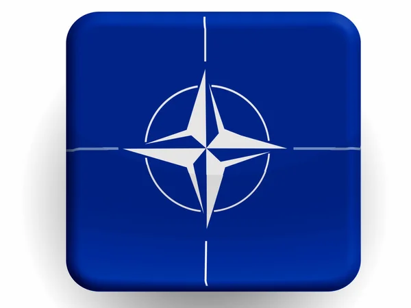 NATO symbol painted on glossy icon — Stock Photo, Image
