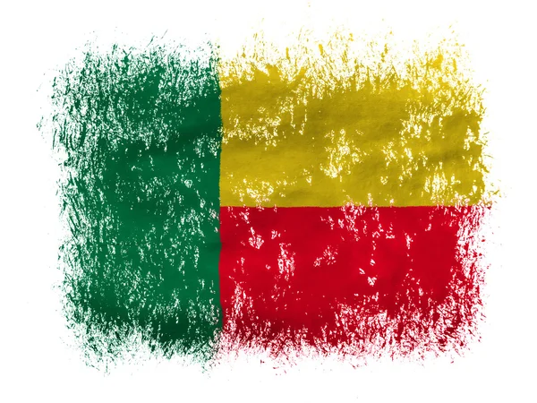 Benin. Bandera Benini sobre fondo blanco — Foto de Stock