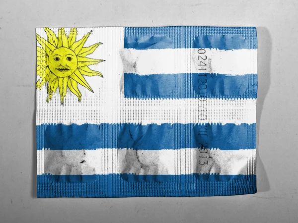 Drapeau Uruguay peint sur pilules — Photo