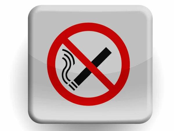 No smoking sign painted on glossy icon — Stock Photo, Image