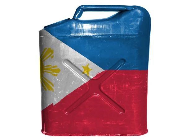 Philippinische Flagge auf Benzinkanister oder Gaskanister gemalt — Stockfoto