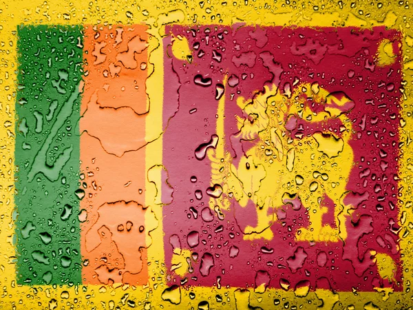 Sri Lanka flag covered with water drops — Stock Photo, Image