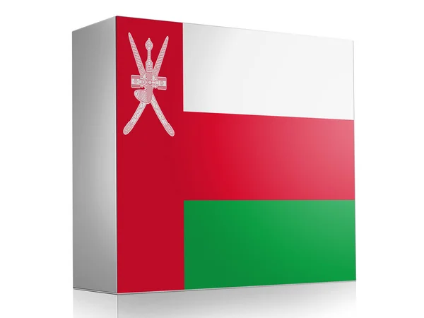 Drapeau Oman sur icône boîte blanche — Photo