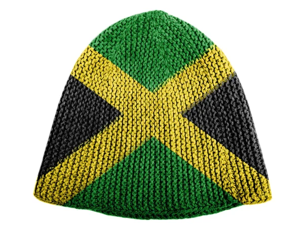 Jamaica flaggan målad på cap — Stockfoto