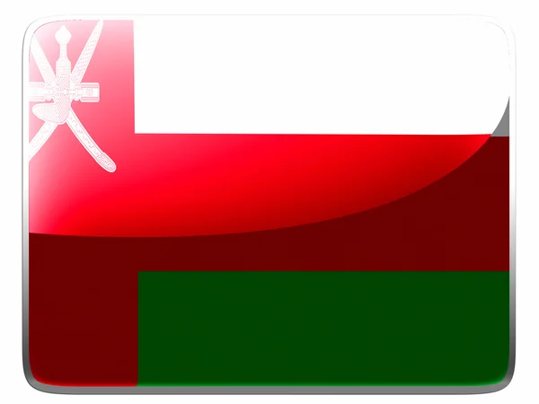 Oman vlag geschilderd op vierkante interface pictogram — Stockfoto