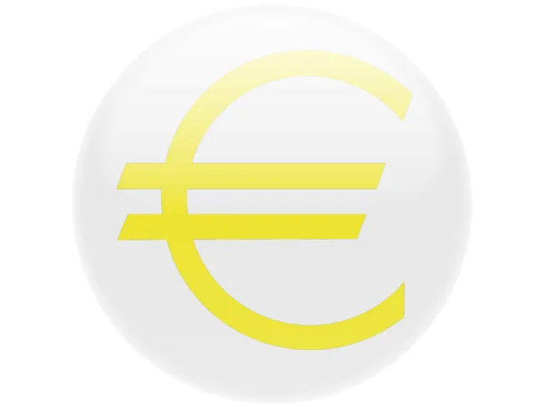 Euro currency sign painted on. Round glossy badge — Stock Photo, Image